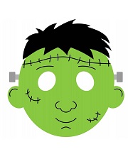 çocuklar için hazır kağıttan Korkunç Surat maskesi şablonu